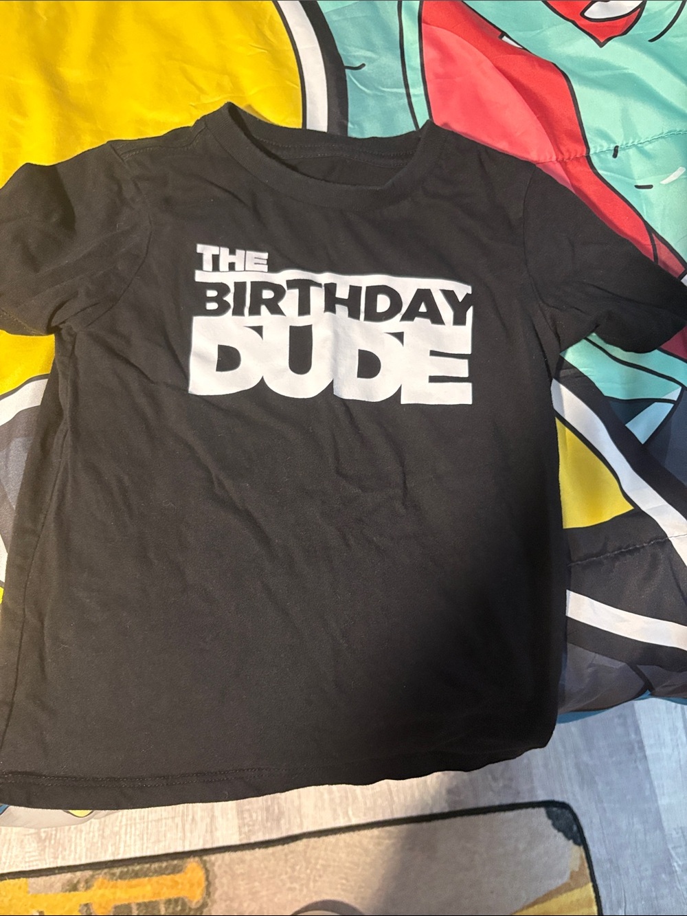 Kids Black "The Birthday Dude" Graphic Tee